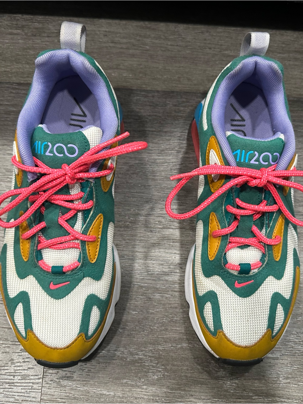 Nike Air Max Kids Teal, Pink & Mustard Athletic Sneakers Girls  Size 6